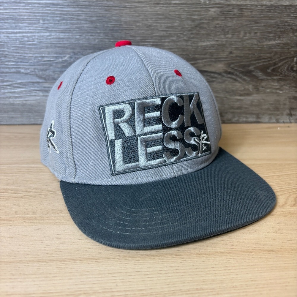 Young & Reckless Hat Cap Snapback Gray Red One Size Adjustable